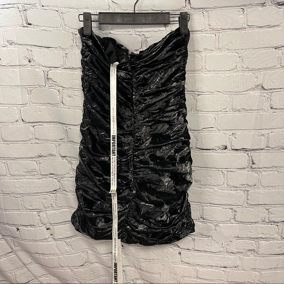 House of CB Mistress Rocks VIP' Black Glossy Ruffle Mini Dress medium NWT - Picture 4 of 9
